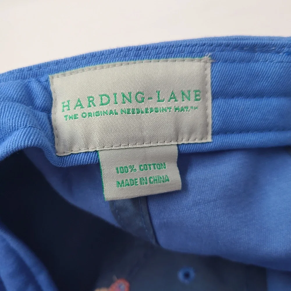 Harding Lane Hat Strapback Blue Green Mermaid Needlepoint Logo Golf Casual Men